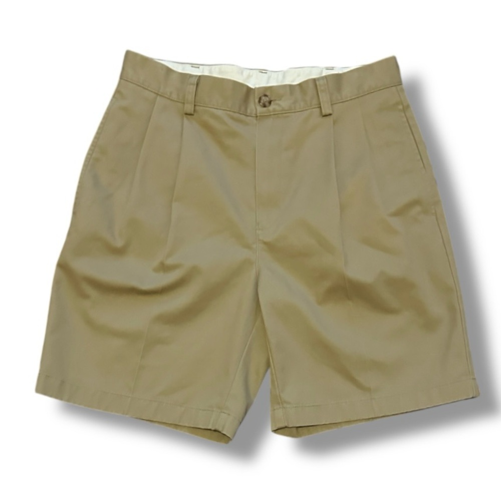 Vintage 90s L.L. Bean Natural Fit Pleated Tan Chino Shorts Mens Size 30 Gorpcore